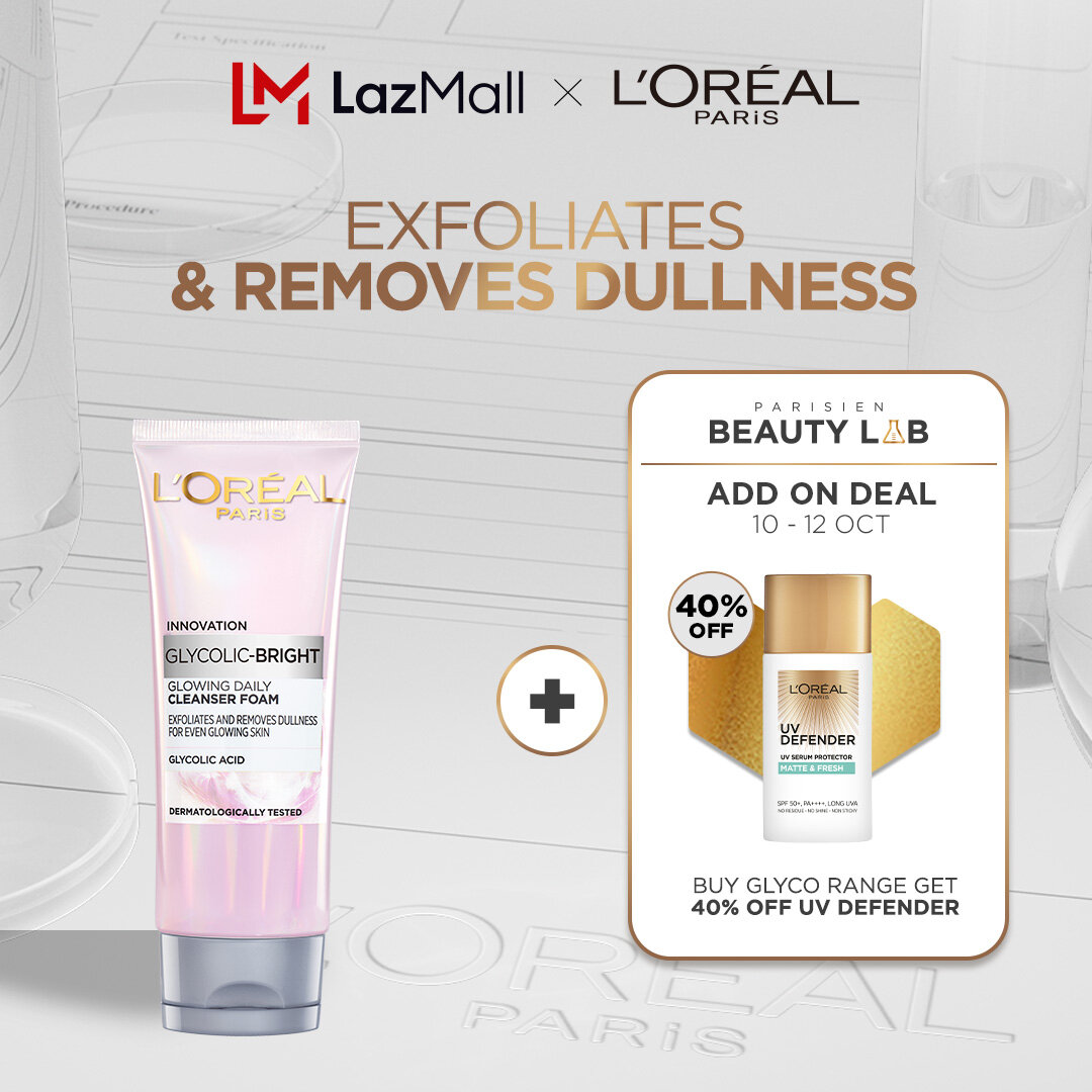 Gambar L’Oréal Paris Glycolic Bright Glowing Daily Cleanser Foam – 100ml