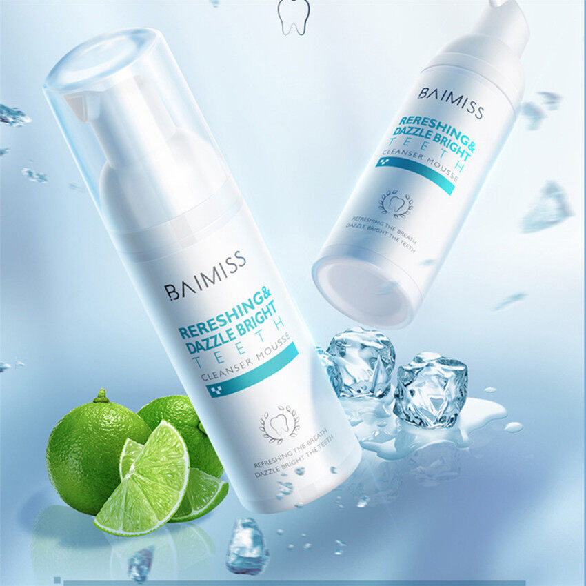 Bánh Mousse Trắng Răng BAIMISS Kem Đánh Răng Làm Sạch Răng Vệ Sinh Răng Miệng Tươi Sáng Loại Bỏ Mảng Bám Vết Bẩn Hôi Miệng Dụng Cụ Nha Khoa