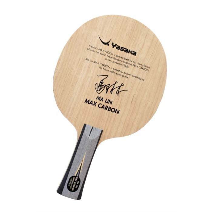 Lama Da Ping Pong Yasaka Max Carbon 3D - 7 Strati Legno + Carbonio, Super Veloce, Maniglia Dritta