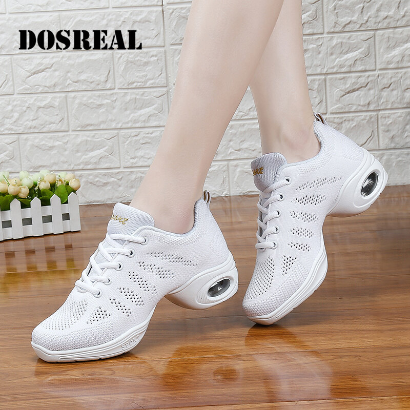 DOSREAL Fashion Shoes For Women Mesh Dancing Shoes Soft Bottom Sneakers Women Platform Shoes Jazz Dance Shoes Women Shoes ราคา 613 บาท*ส่งฟรี