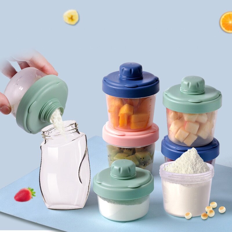 Hộp Sữa bột trẻ em di động 3 lớp dụng cụ định lượng bình đựng sữa mẹ hộp