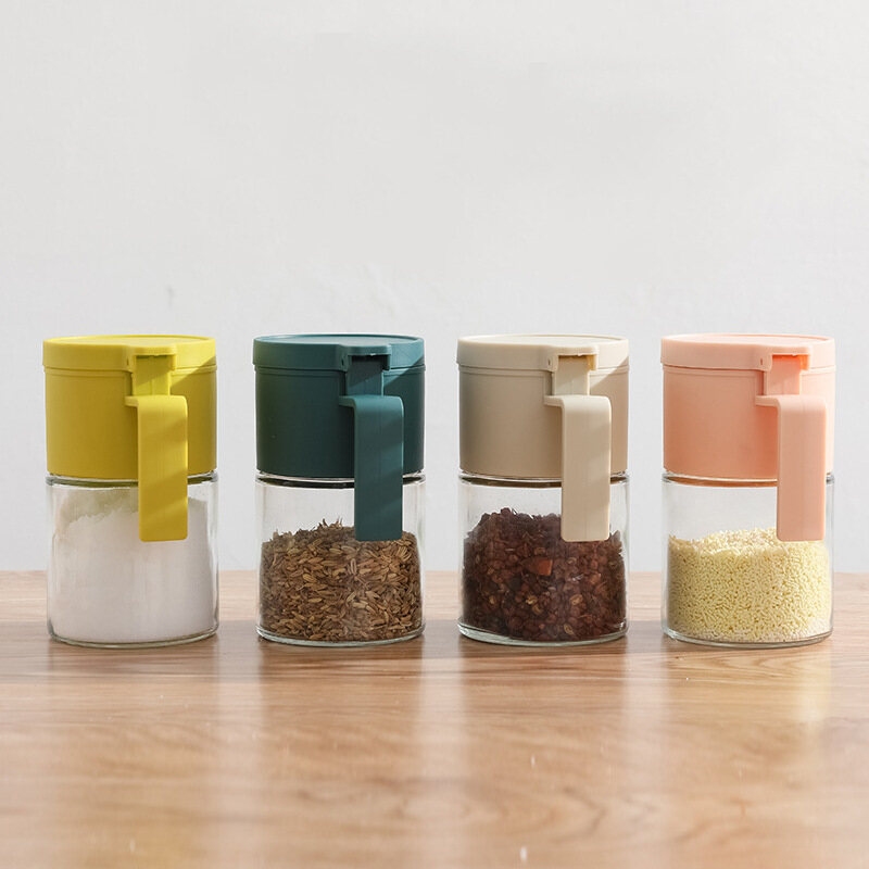 Gambar Morandi Japanese Quantitative Kitchen Glass Seasoning Bottle Sealed Seasoning Jar Seasoning Box