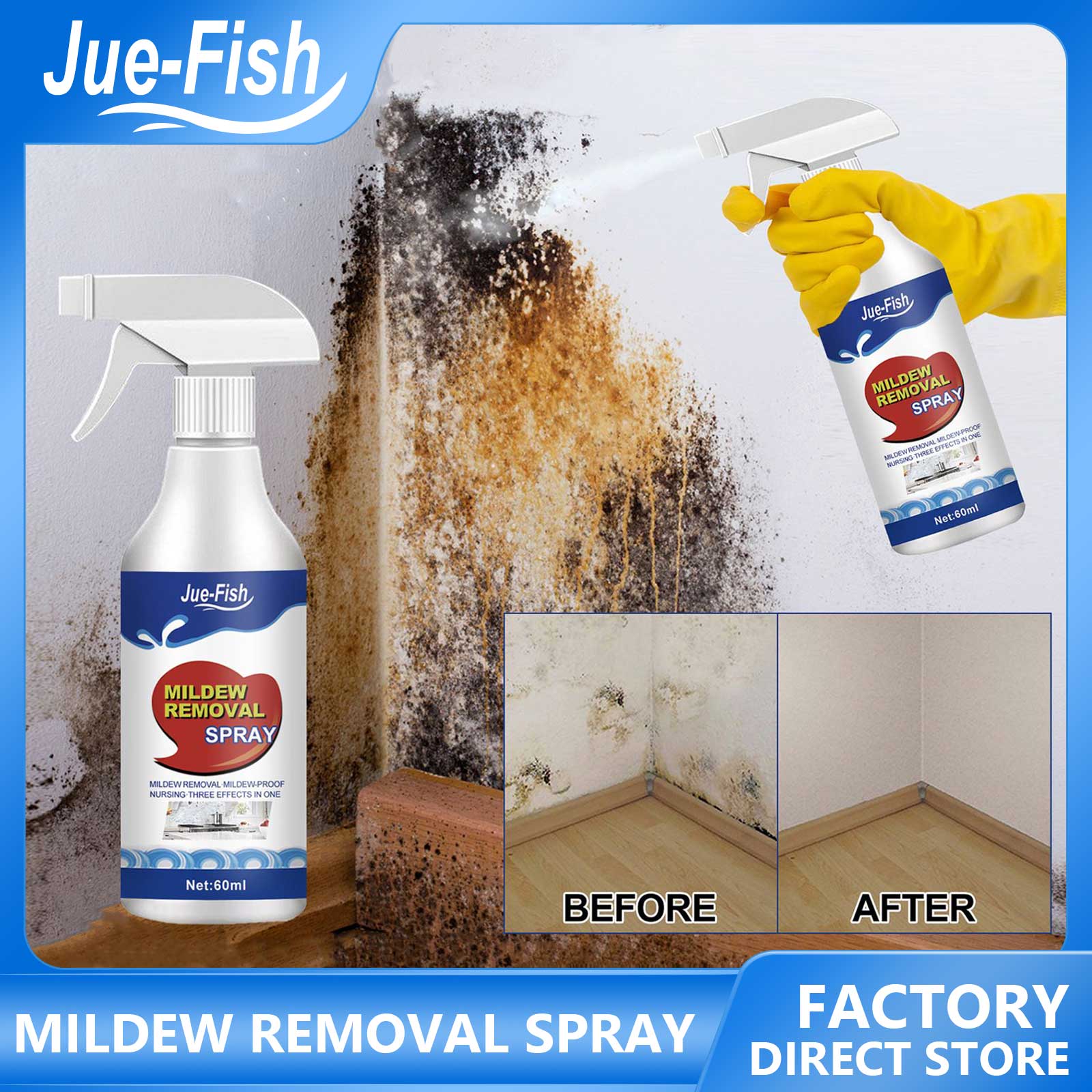 JUE-FISH Wall Mold Mildew Cleaner Caulk Remover Mildew Cleaner Gel 20g Mildew Cleaner Mold Gel Mold Removal Remover Gel To Mold Mildew Cleaner Wall Mold Removal Ceramic Tile Pool Ceramic Tile Pool Mold Household Mold Mildew Remover Spray ราคา 137 บาท*ส่งฟรี