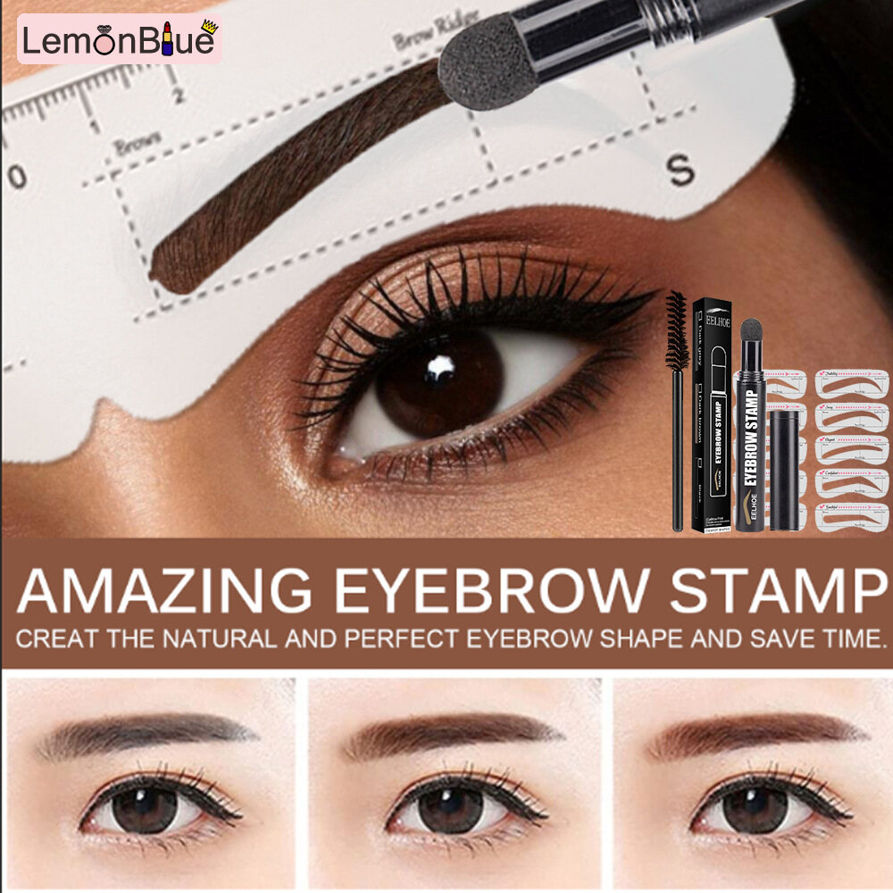 Gambar LemonBlue Brow Stamp and Stencil Kit Eyebrow Pencil With Eyebrow Template Shaper Stencils