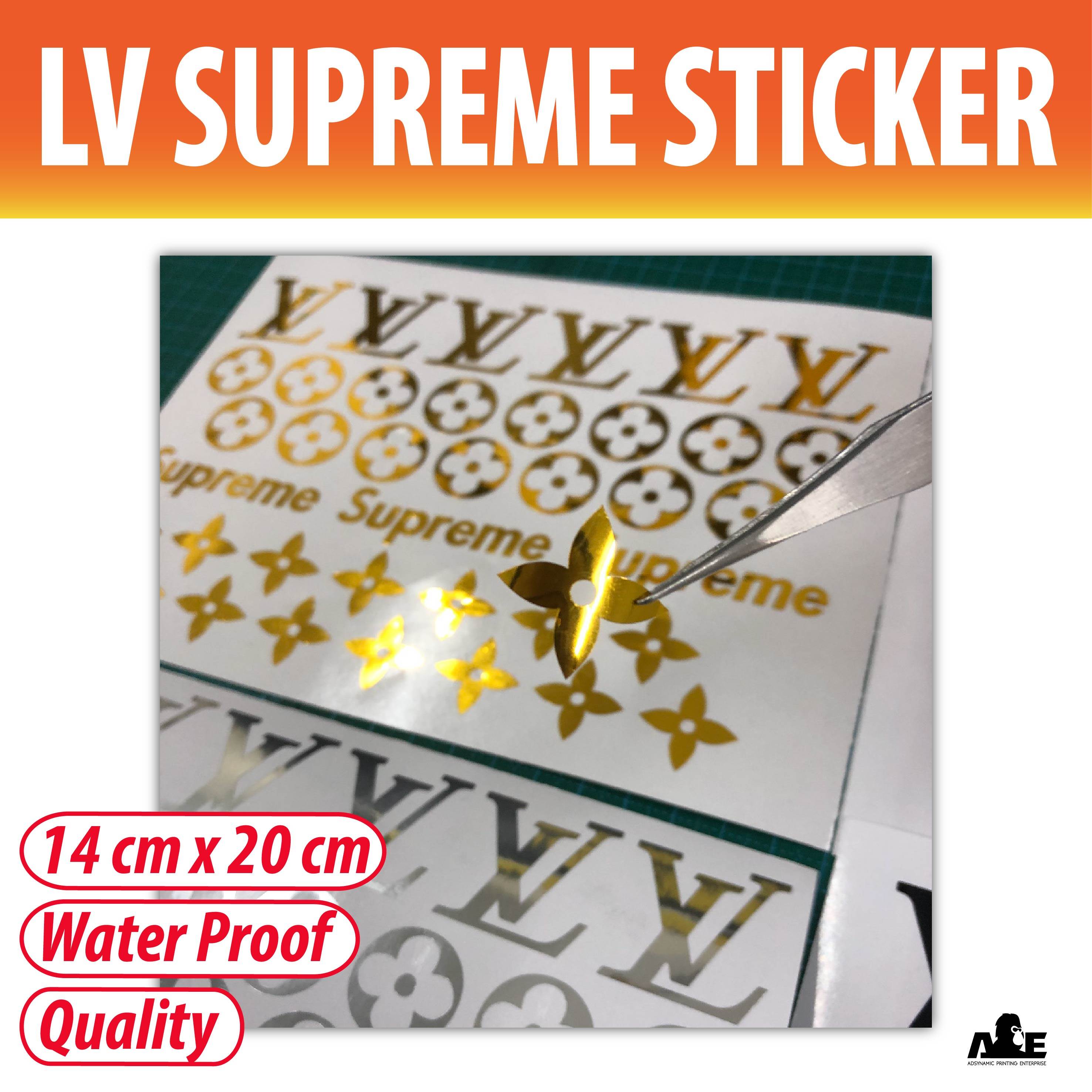Supreme X Louis Vuitton X Playboy Box Logo Sticker Set for Women