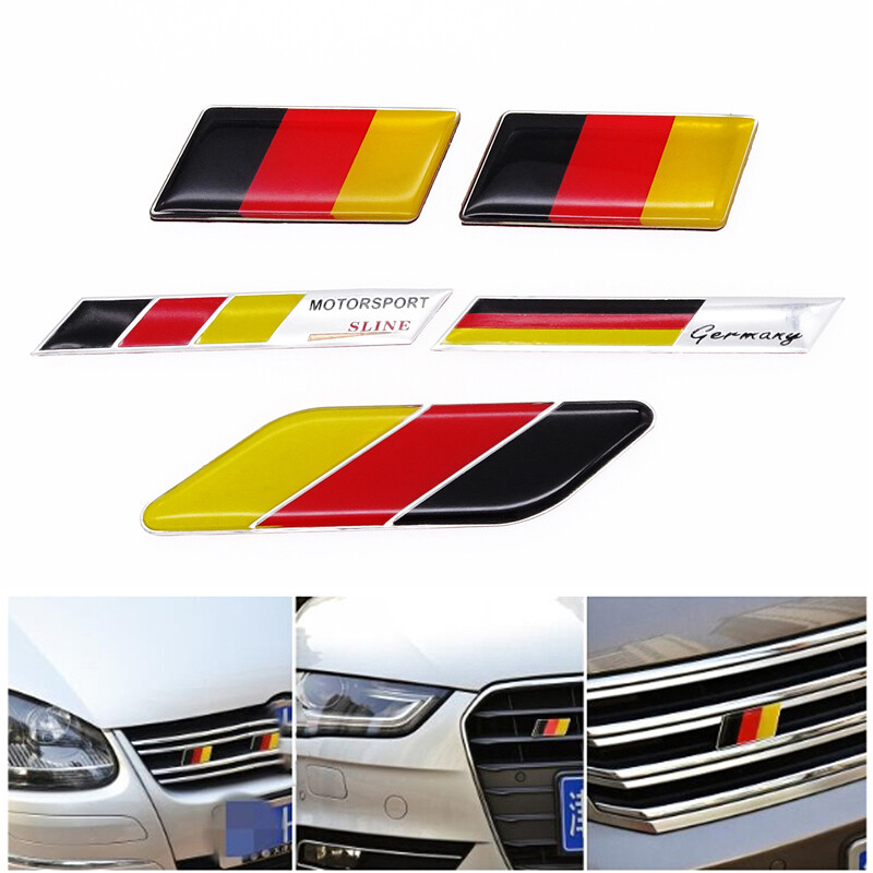 Xe hơi phổ thông sticker cho Benz VW Audi Golf cờ Đức tấm gắn logo biểu tượng Deutsch Bumper lưới tản nhiệt phía trước trang trí đề can