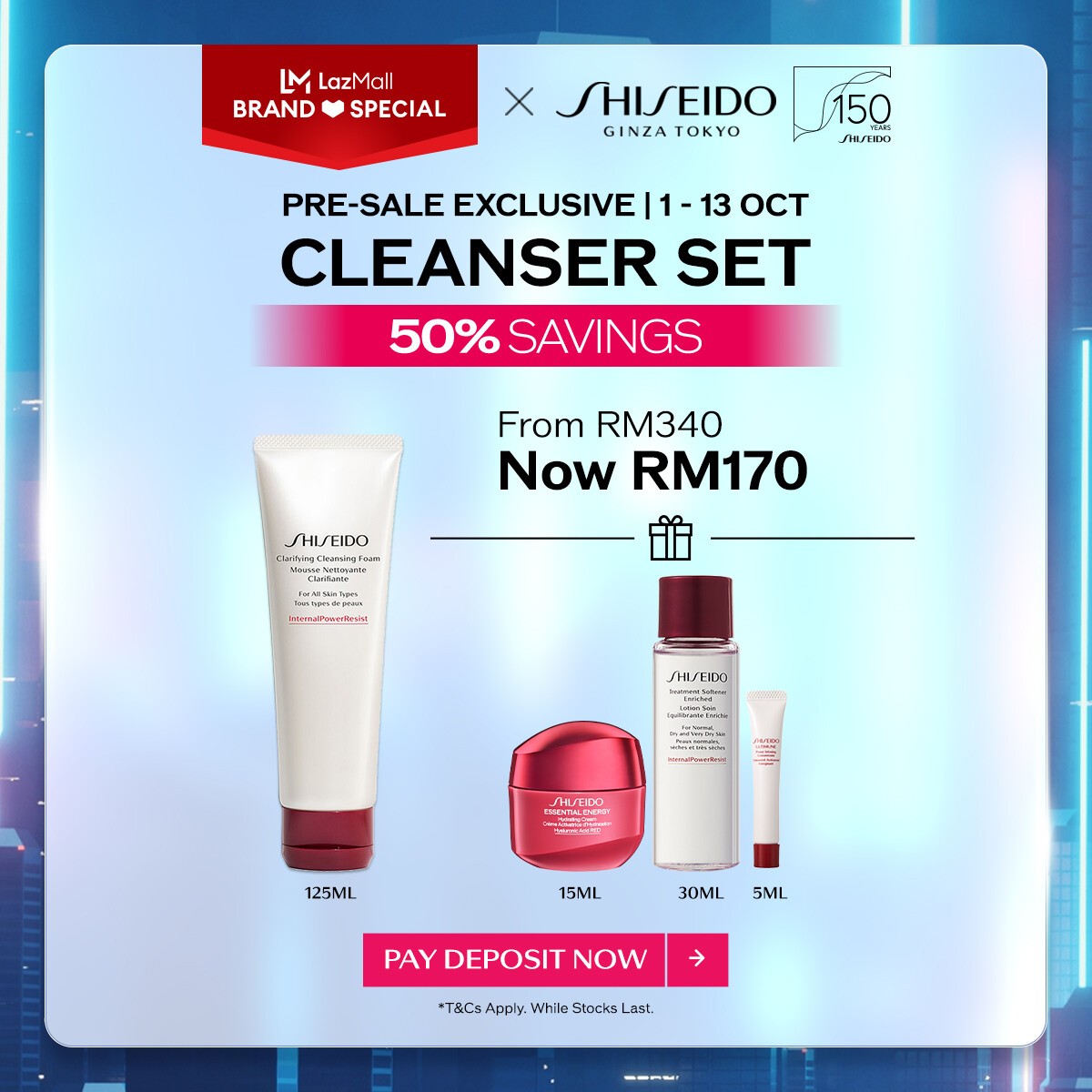Gambar [150th Anniversary Pre Sale Exclusive | 1   13 Oct] Shiseido Defense Preparation Clarifying Cleansing Foam 125ml Set RM170 (Worth RM340)