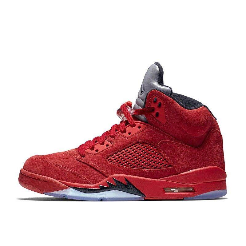 jordan v red suede