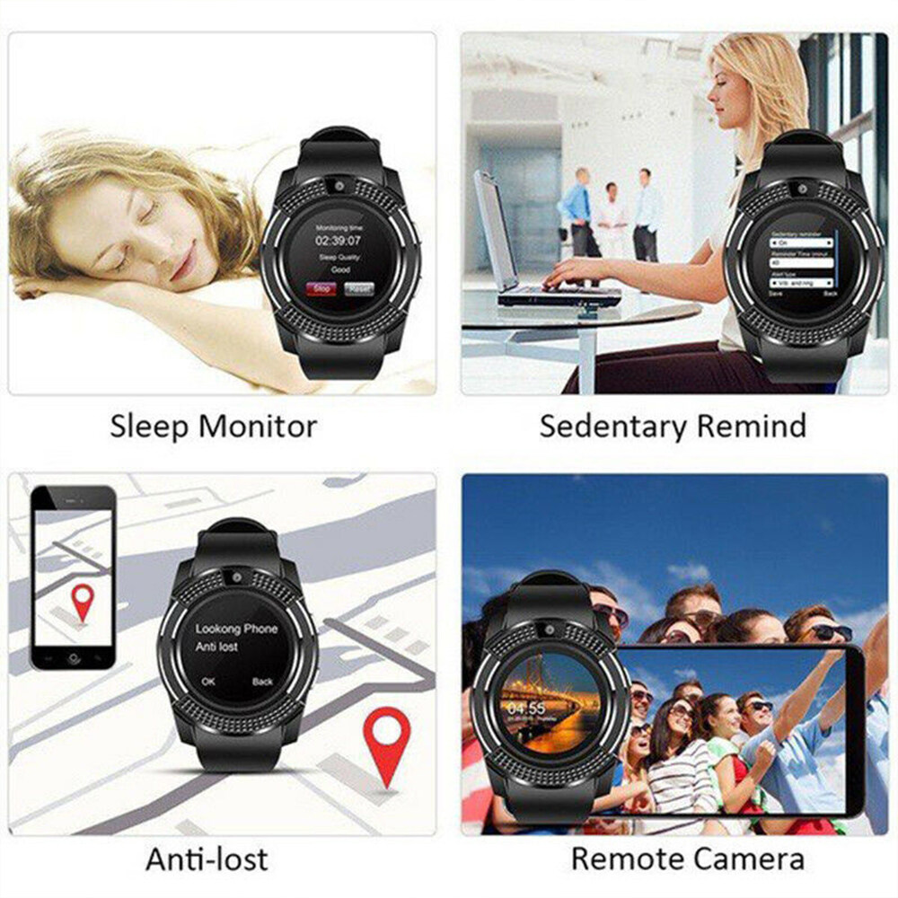 With camera 100 Original V8 smart watch Waterproof Bluetooth