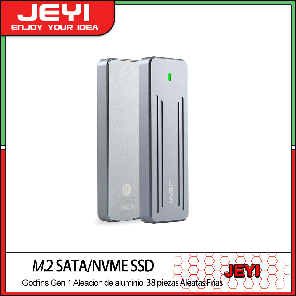JEYI M.2 NVME NGFF Aluminium Tool-free SSD Enclosure, USB3.2 Gen2 Magnetic Hard Drive Case for M.2 PCIe NVMe SSD 2280/60/42/30 ราคา 497 บาท*ส่งฟรี