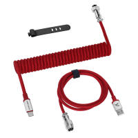 ATTACK SHARK C01PRO Coiled Cable Double Sleeved Type-C Cable With Detachable Aviator Connector for Mechanical Keyboard
