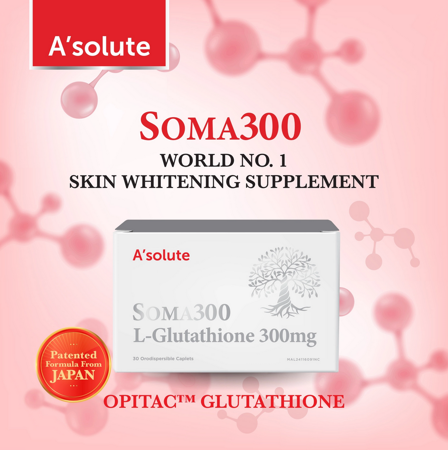 soma glutathione ASOLUTE SOMA 300 L-GLUTATHIONE 300MG | SKIN BRIGHTENING FORMULA Tablets For  Skin Whitening Glutathione Supplement For Beauty 2 Box 3 Box 1 Box - Lazada