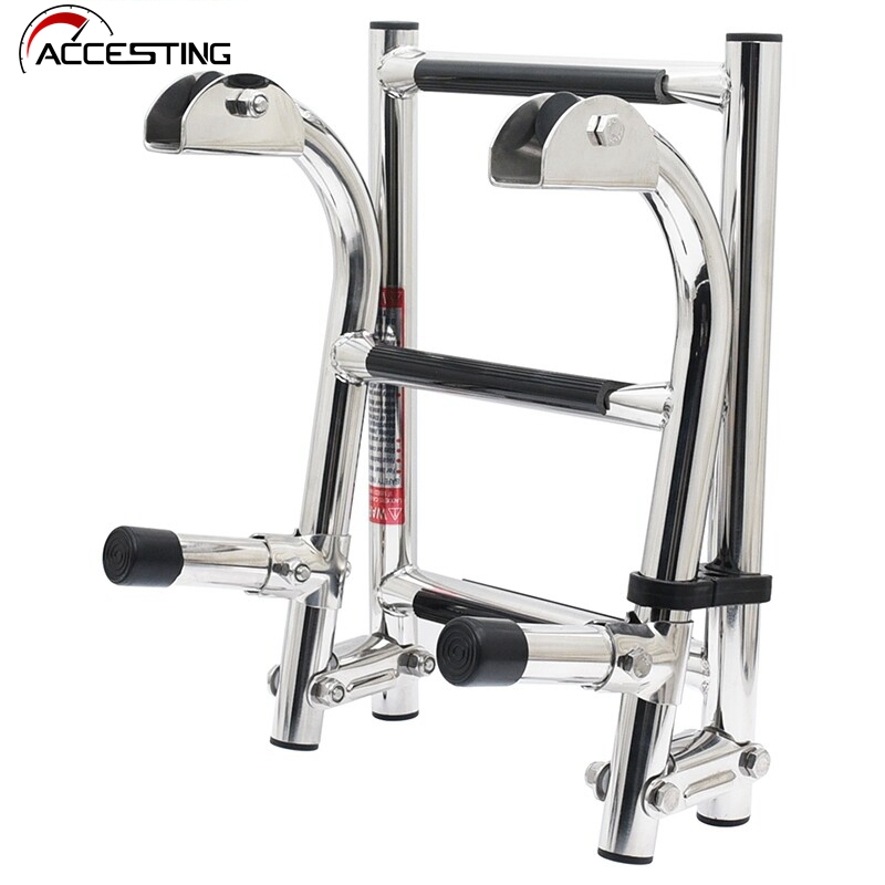 3 Step Heavy Duty Folding Ladder - Foldable Stainless Steel Joint Ladder Ship Ladder ราคา 1,655 บาท*ส่งฟรี