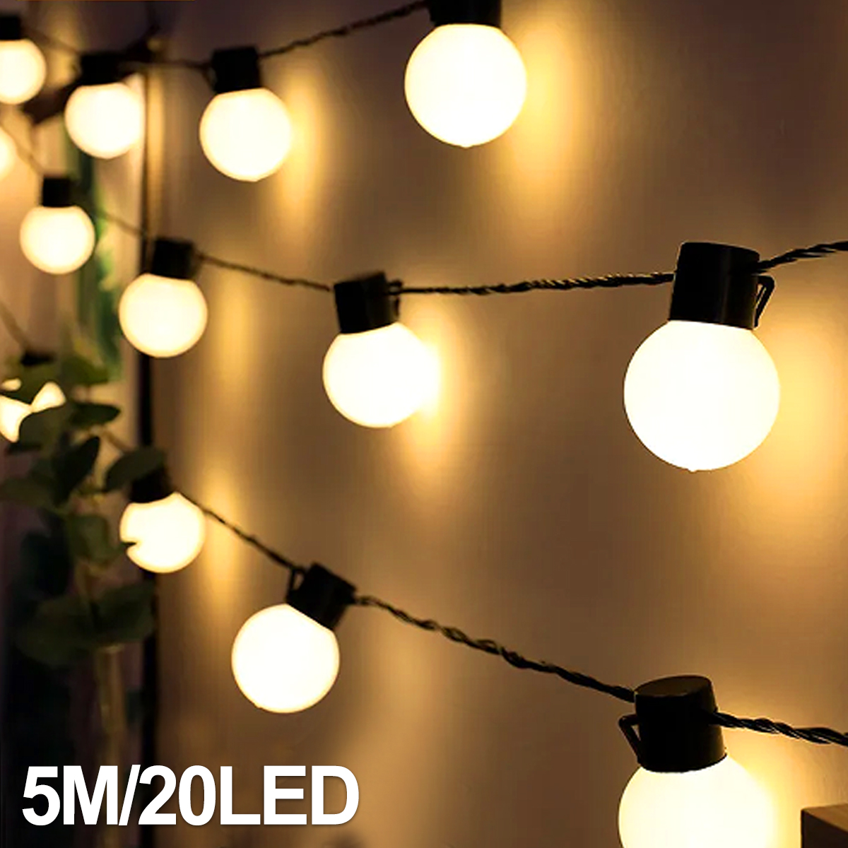 Bóng đèn G40 Năng lượng mặt trời ngoài trời 10m đèn dây LED Đèn năng lượng mặt trời chống nước đèn LED sân trang trí gian hàng vườn đường phố ngày lễ quán rượu nhỏ
