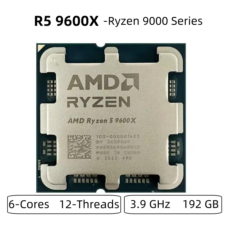 Amd Ryzen 5 9600X Processor 6-Core 12-Thread Up To 5.4Ghz 3 Years