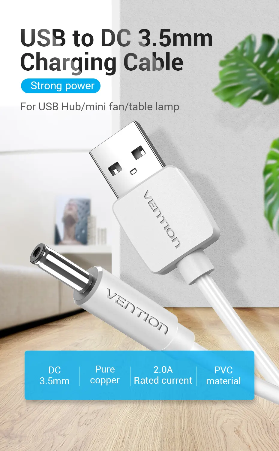 VENTION USB to DC 3.5mm Charging Cable