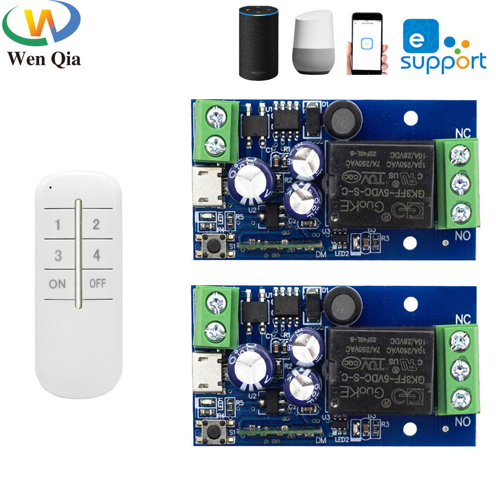 Wenqia ewelink công tắc wifi 4 rơ le kênh dc 7v 12v 24v 48v công tắc điều khiển từ xa không dây, mô đun thời gian, hoạt động với alexa