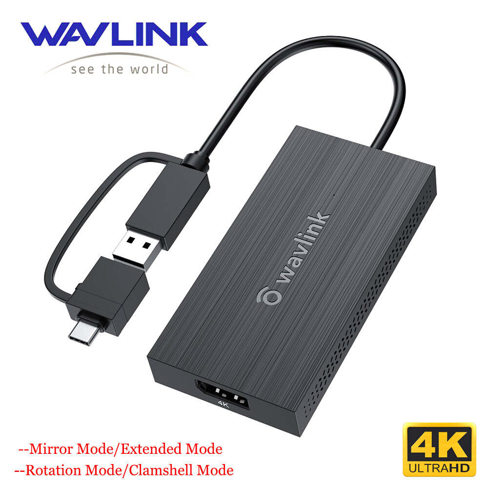Wavlink bộ chuyển đổi usb 3.0 sang displayport, bộ chia 4k usb c sang dp cho máy tính xách tay thunderbolt 3 sang bộ chuyển đổi displayport cho windows, mac os, không hỗ trợ hệ điều hành linux và ipad