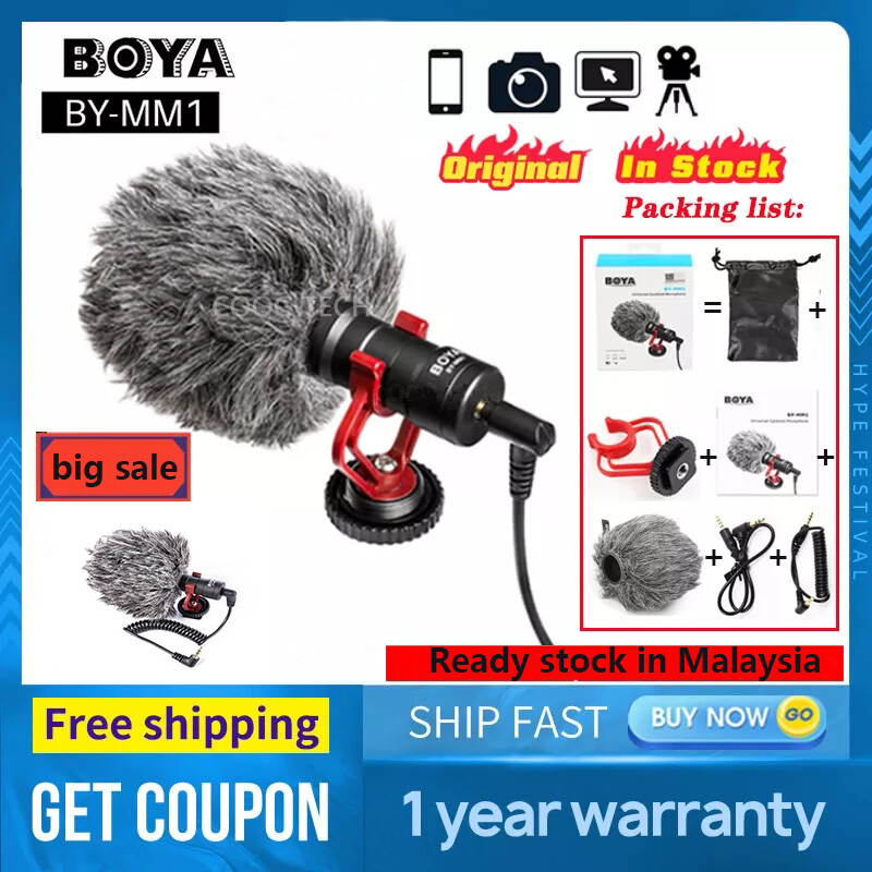 BOYA BY-MM1 Microphone Cardioid Shotgun for iP Android Smartphone Canon Nikon Sony DSLR Camera Consumer Camcorder PC Mic