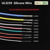 UL3239 Silicone Copper Wire, 2M, 16-30 AWG, Flexible Cable