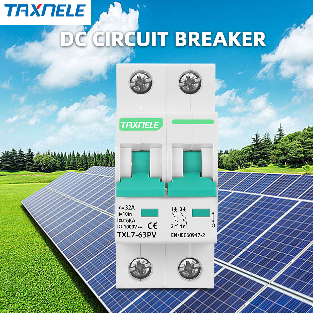 2P DC 1000V L7 MCB Solar Mini Circuit Breaker Overload Protection Battery Switch 10A 16A 20A 25A 32A 40A 50A 63A Photovoltaic PV