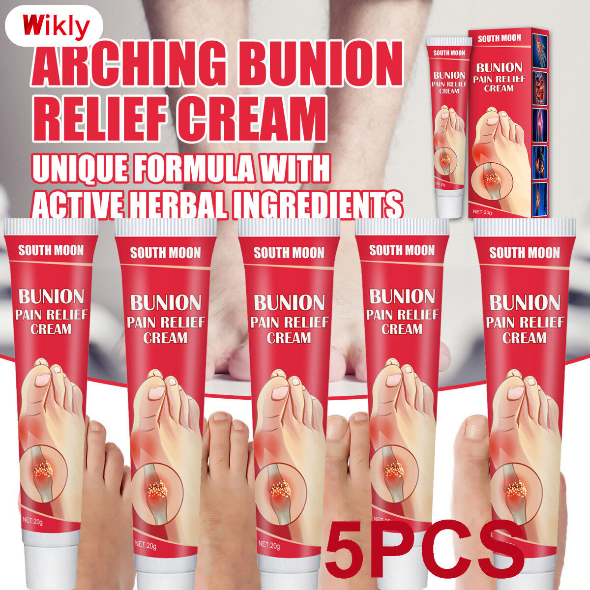 Gambar Arching Bunion Relief Cream Pain Relief Reduce Inflammation Body Care Massage Cream for Knees Joints External Use 20g Bunion Pain Relief Cream