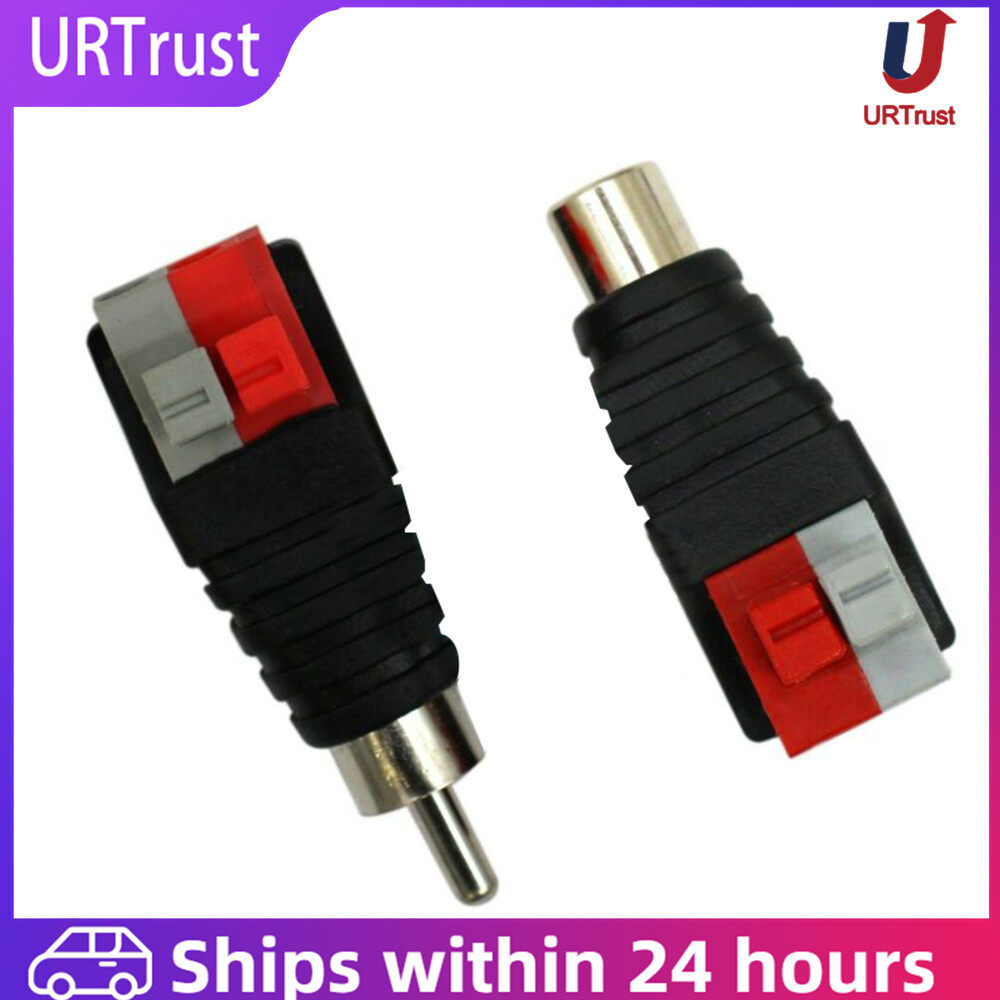1 Pair Speaker Wire Cable to Audio Male RCA Connector Adapter Jack Plugs