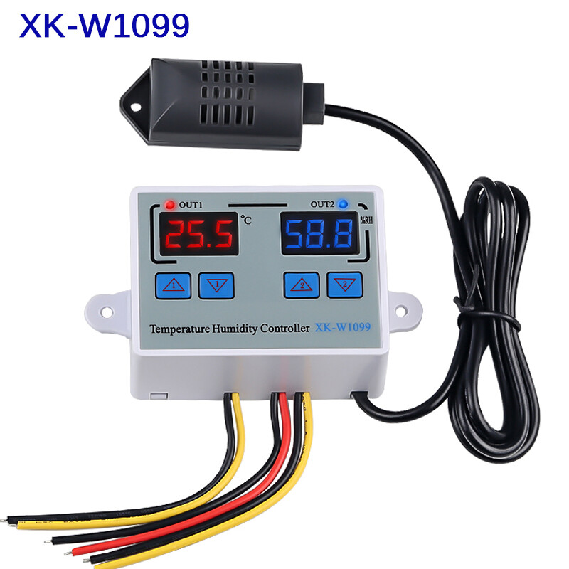 XK-W1099 kép Nhiệt kế kỹ thuật số humidistat Máy ấp trứng nhiệt độ độ ẩm Bộ điều chỉnh Bộ điều khiển Nhiệt kế ẩm kế
