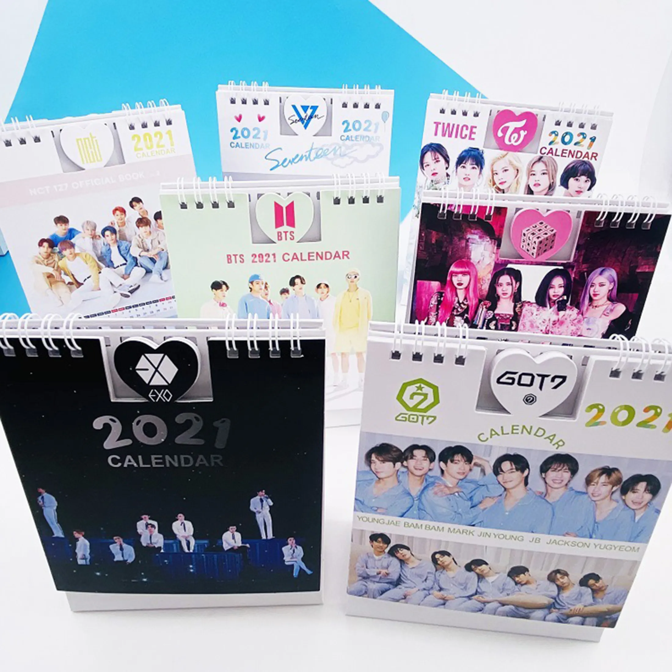 Cerdars 2021 Got7exo Nct Fans Support Vertical Calendar Desktop Decoration Lazada Singapore