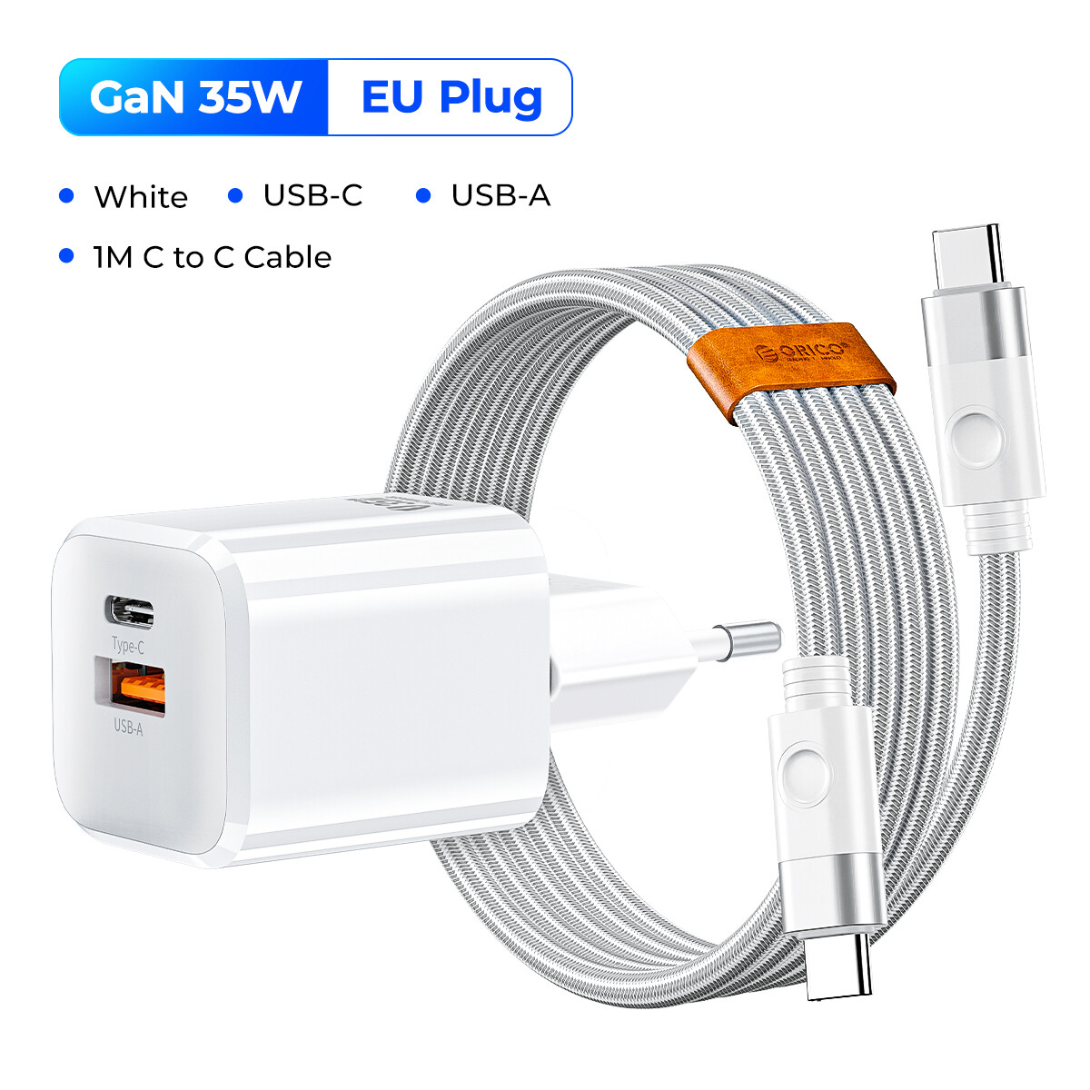 ORICO gan 30W USB C đầu cắm bộ sạc PD Loại C Bộ chuyển đổi thiết bị sạc tường có thể gập lại QC3.0 c