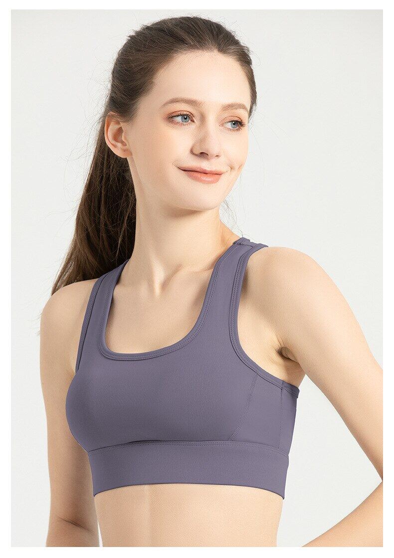 SUPERFLOWER Women's Breathable Sports Bra Absorb Sweat Shockproof Padded Athletic Gym Running Fiess Yoga Tops_voghion.com