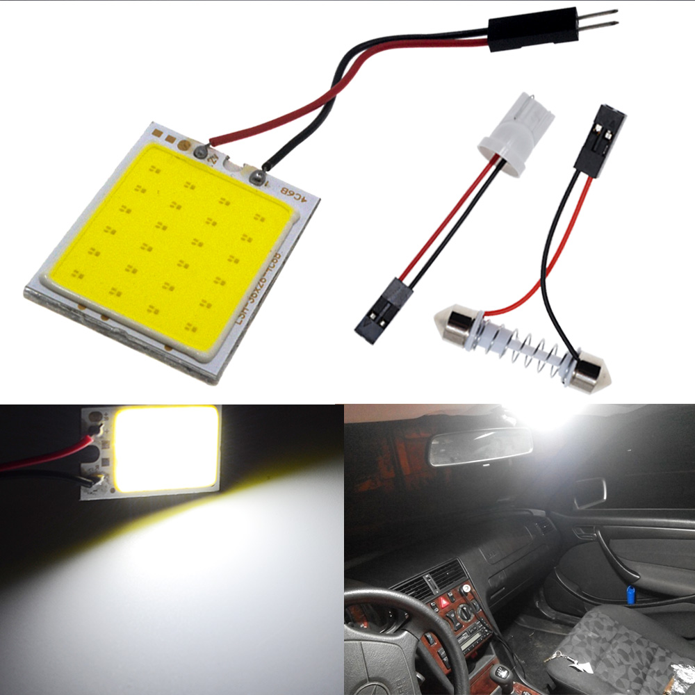 2PCS đèn đọc sách trong xe hơi phụ kiện phổ thông LED T10 BA9s trần COB đèn Đèn đọc sách cho xe hơi