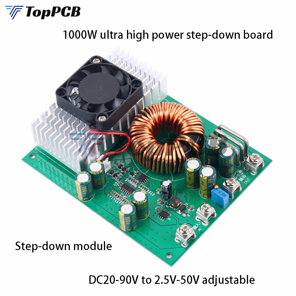 1000w 50a mô-đun giảm điện áp dc 25v-90v để dc 2.5v-50v bo mạch chuyển đổi điện áp rộng ổn định cung cấp điện