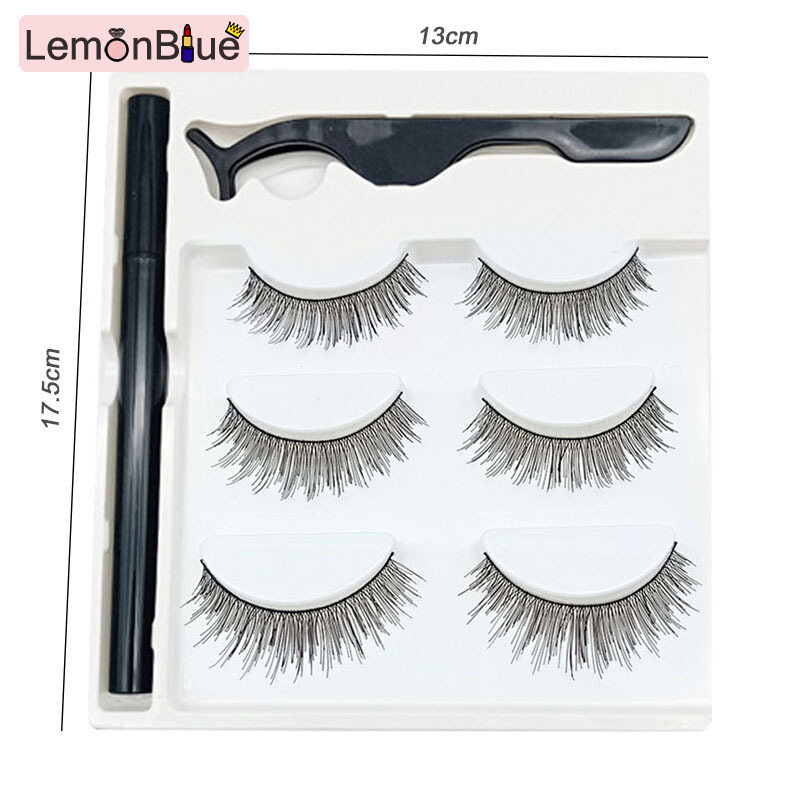 Gambar Magnetic Eyelashes Set Reusable Eyewinker Including 1 Waterproof Eyeliner Quick Dry   Easy Remove Magnetic Reusable Including 1 Waterproof Eyeliner   3 Pair Eyelashes Magnetic Eyelashes Set
