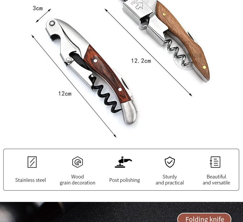 Professional Waiter Corkscrew With Wood Handle And Storage Bag_voghion.com
