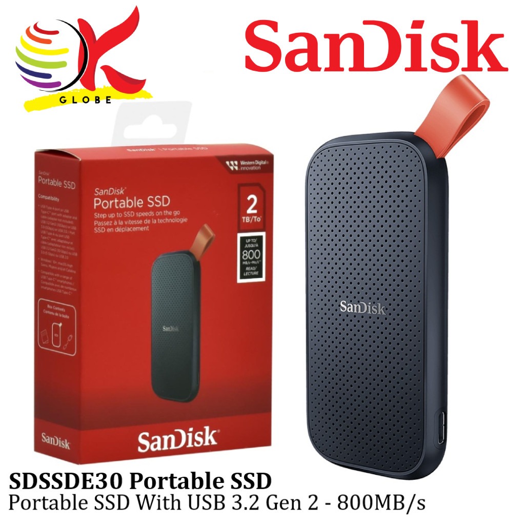 SANDISK PORTABLE SSD E30 USB 3.2 GEN2 1TB / 2TB 800MB/S - EXTERNAL SOLID STATE DRIVE ราคา 1,357 บาท*ส่งฟรี