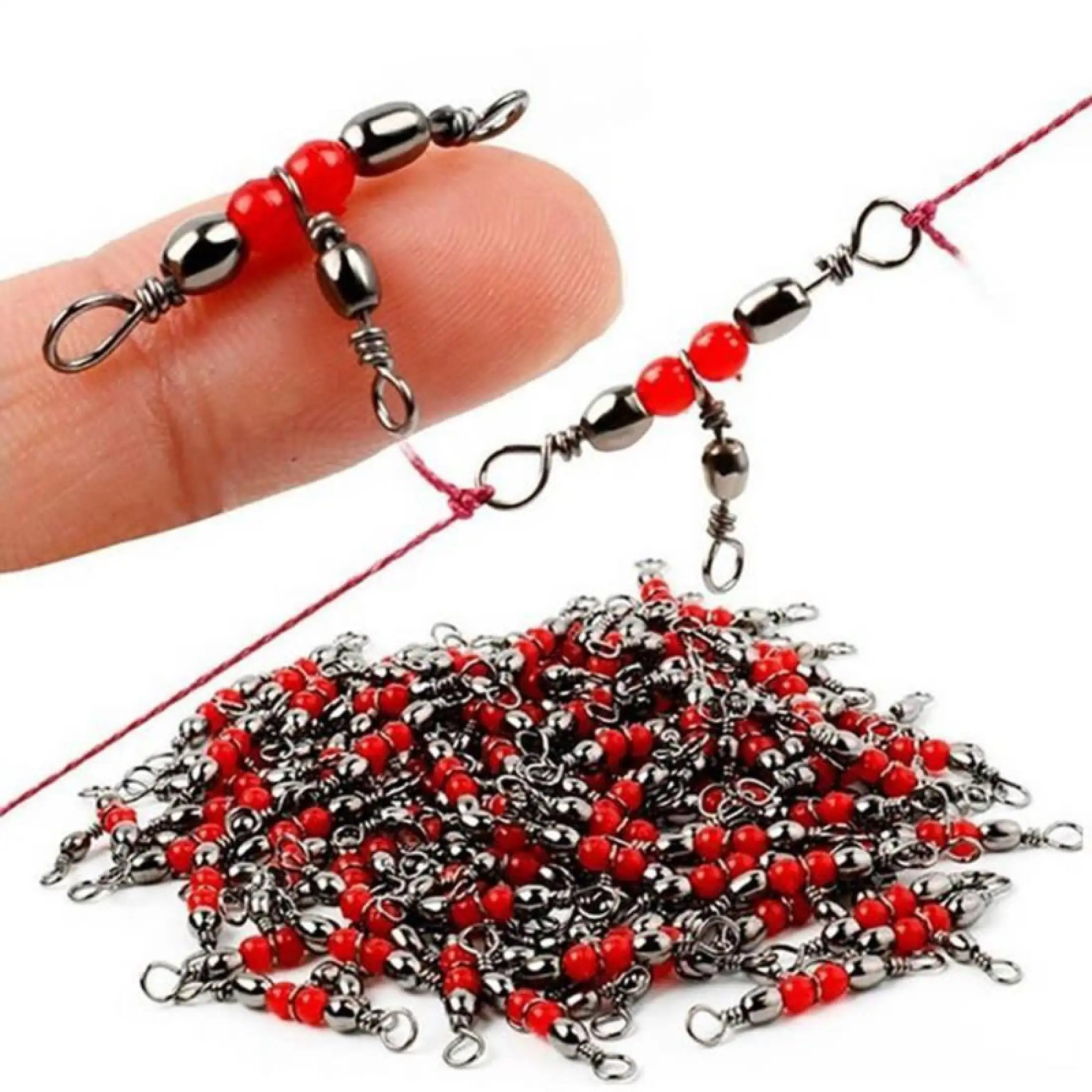 10Pcs T Shape Fishing Swivel Bearing Connector Solid Fishhook Ring Lure Line New
