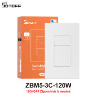 SONOFF ZBM5 Zigbee Smart Wall Switch Type 120 Push Button Light Switch Support No Neutral / Neutral Wire Detach Relay Mode eWeLink APP Control Smart Scene Require Sonoff Zigbee Hub
