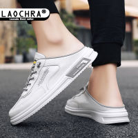 Laochra nửa Giày người đàn ông bán giày slip-on không thấm nước Topsider giày phong cách hàn quốc nam đơn giản Dép nửa chân nam thời trang Giày lười