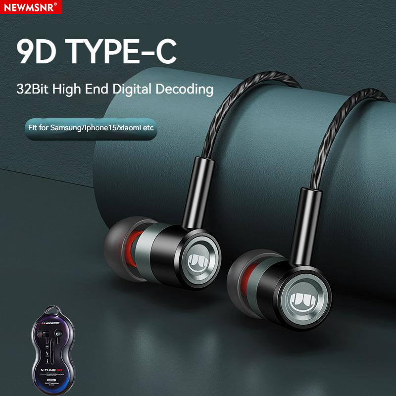 Fit For Samsung Newmsnr REMAX TYPE-C 9D Tone Sound Earphones HD Clear Call