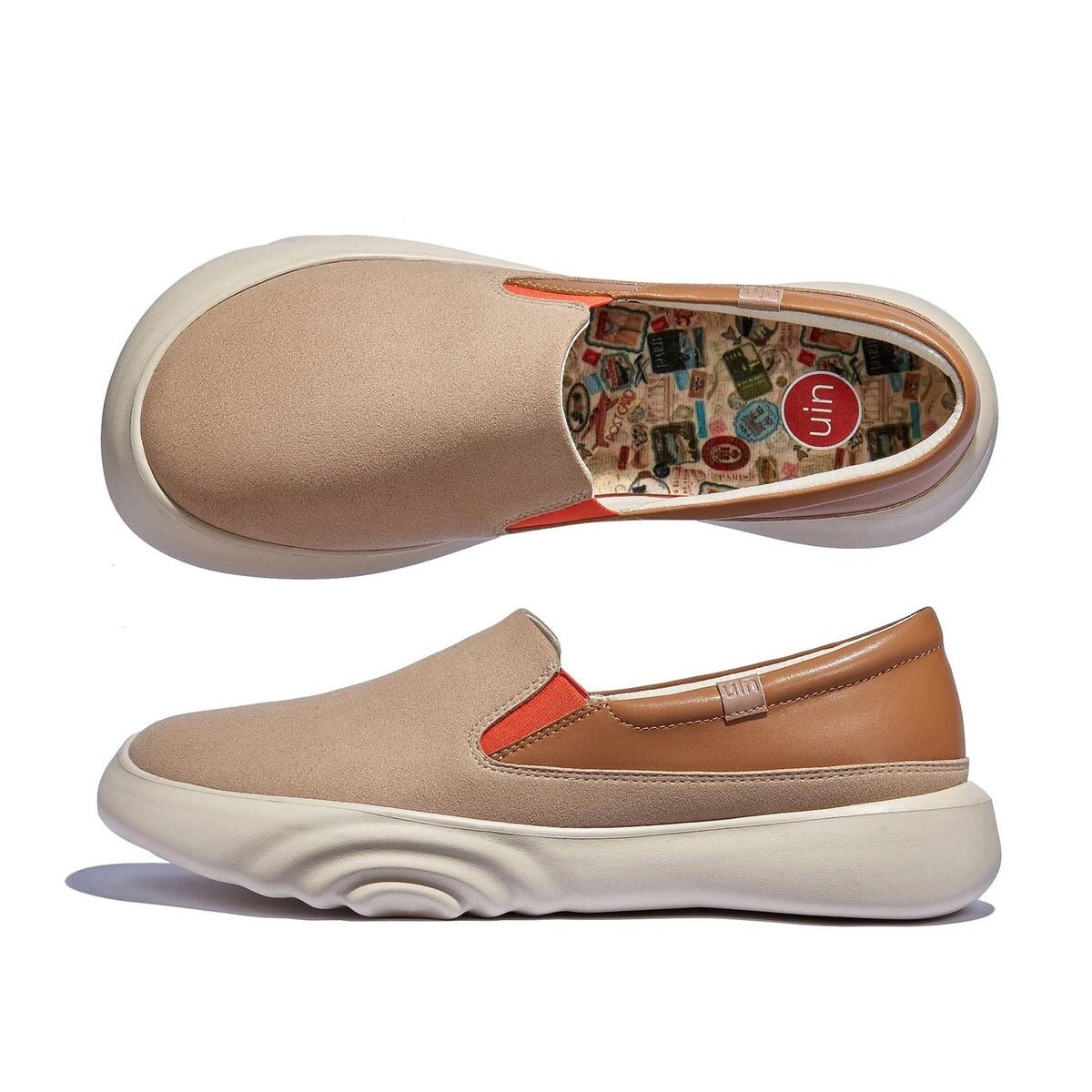 UIN Denia II Women's Walking Travel Shoes Slip On Casual Loafers Lightweight Sneaker-Sesame Brown ราคา 8,800 บาท*ส่งฟรี