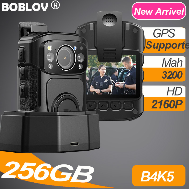 BOBLOV B4K5 HD 2160P 4K Body Wearable Worn Digital Police Camera IP68 Waterproof with GPS Night Vision 3200Mah 256G 11H DVR Video Recorder Motorcycle Dash Cam For Vlogging ราคา 5,299 บาท*ส่งฟรี