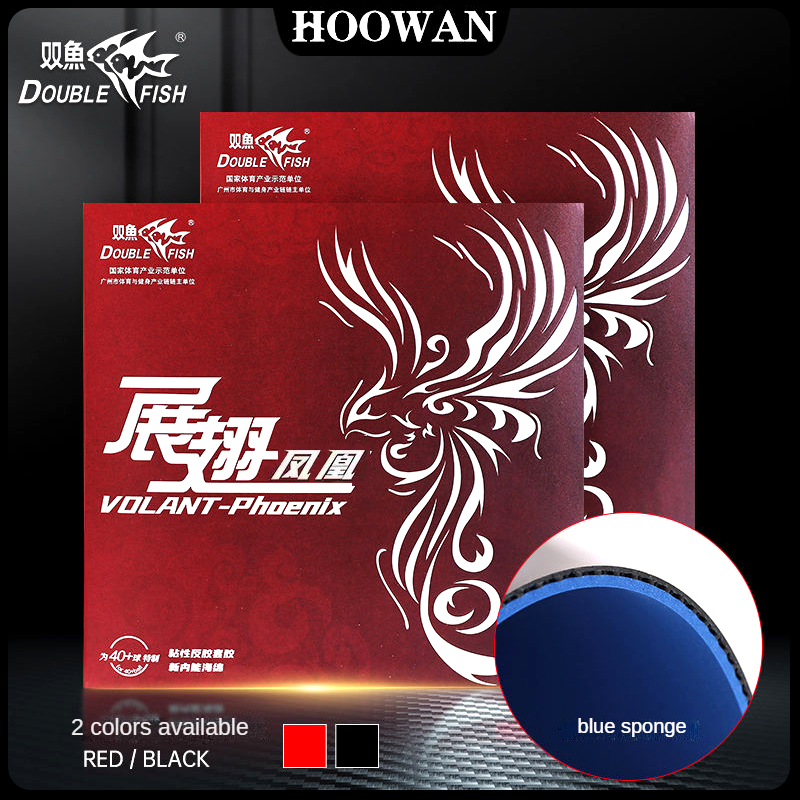 Double fish có thể bay được phoenix bảng tennis cao su phiên bản mới pro công nghệ vòng lặp nhanh vợt bóng bàn cao su miếng bọt biển màu xanh bảng vợt tennis