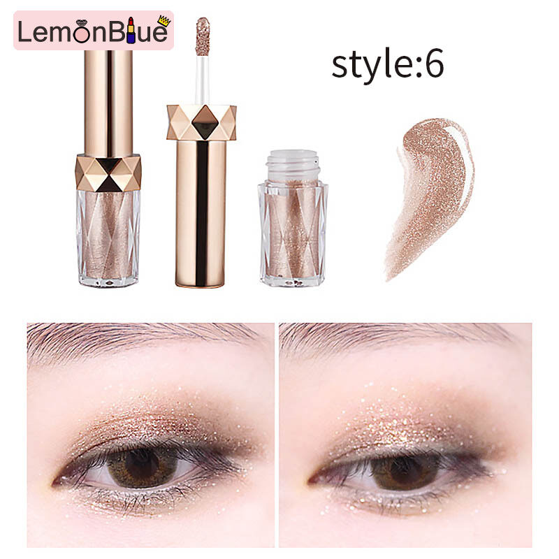 Gambar New Diamond Pearl Liquid Shimmer Glitter Eye shadow Easy to Wear Waterproof Pigments Eyeshadow Cosmetics