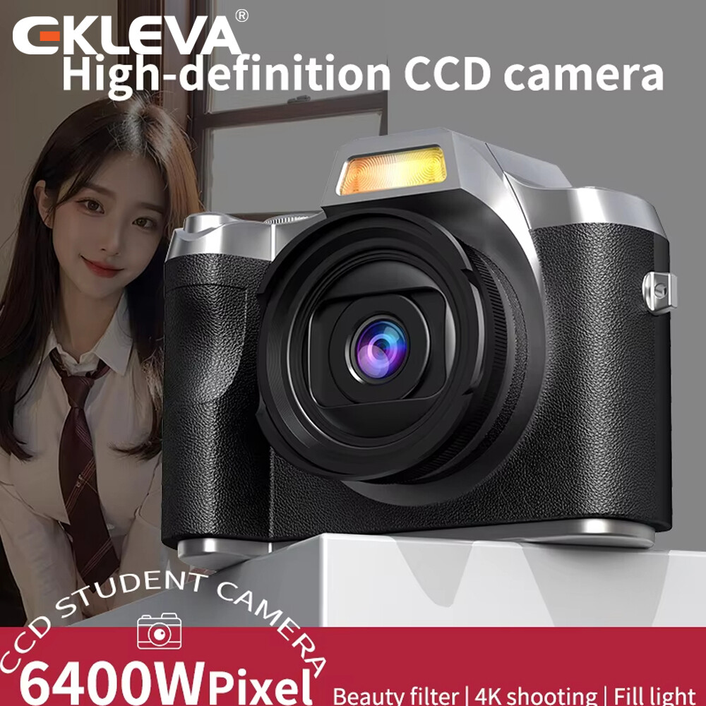 Ekleva 64MP Máy Ảnh Di Động đầu ghi video Với đèn flash Pin Dock Retro Siêu Nhỏ Gọn máy ảnh kỹ thuật số Với Màn Hình HD 1080P