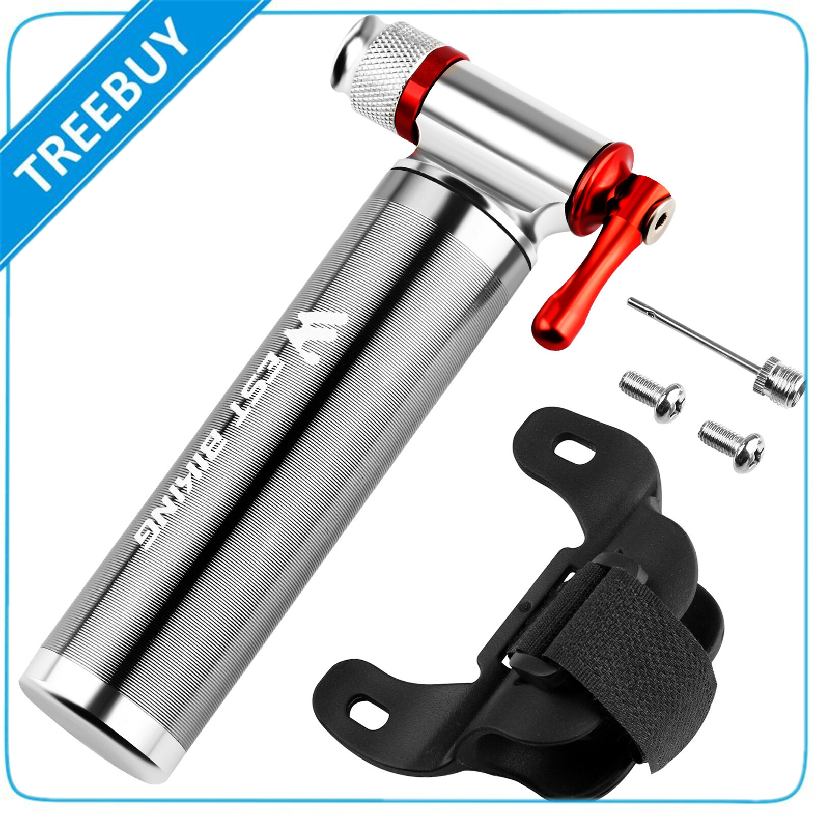 Bơm xe đạp mini bơm co2 bơm lốp xe đạp leo núi đường trường cho presta và schrader