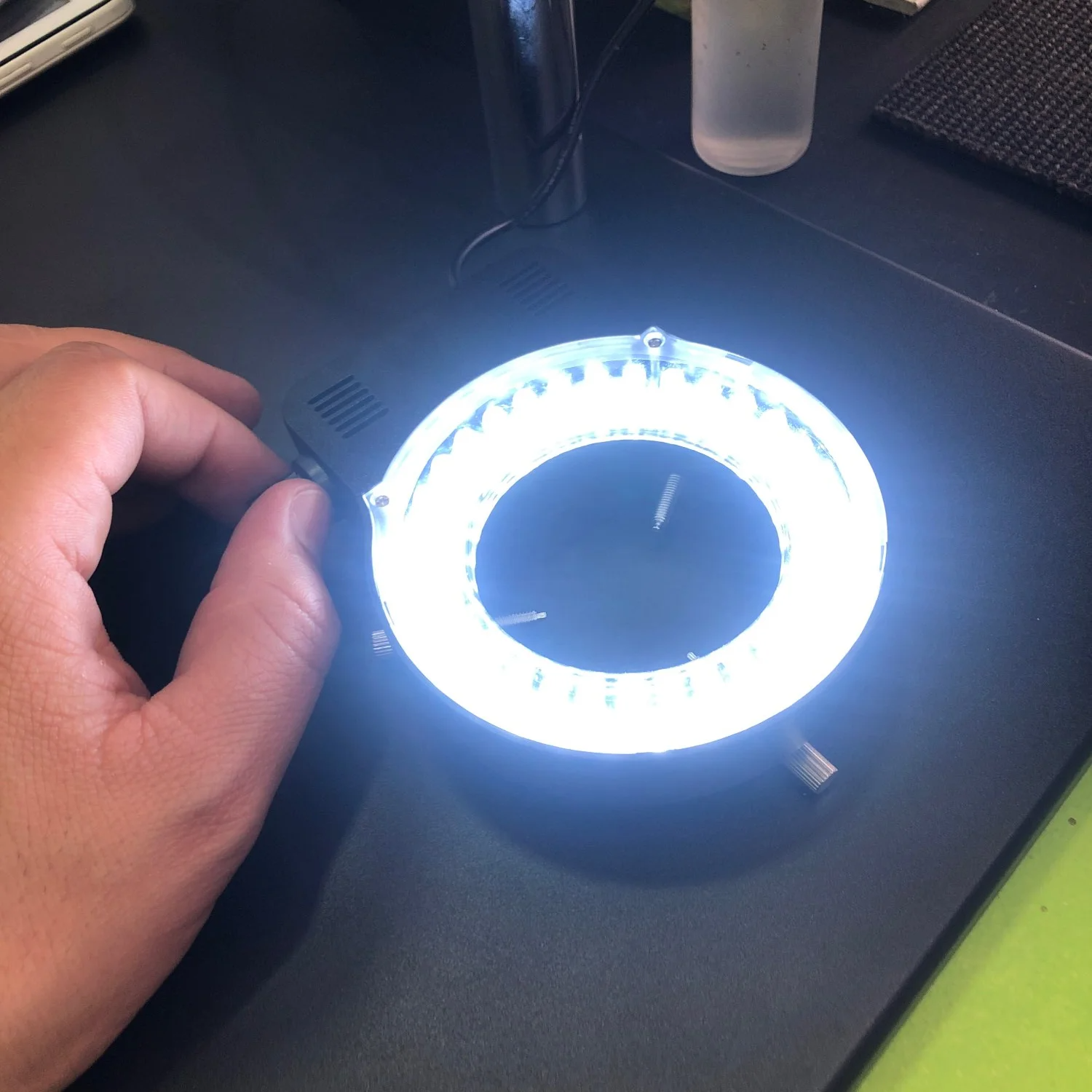 0-100% có thể điều chỉnh đèn LED dạng vòng giao diện USB đèn chiếu sáng