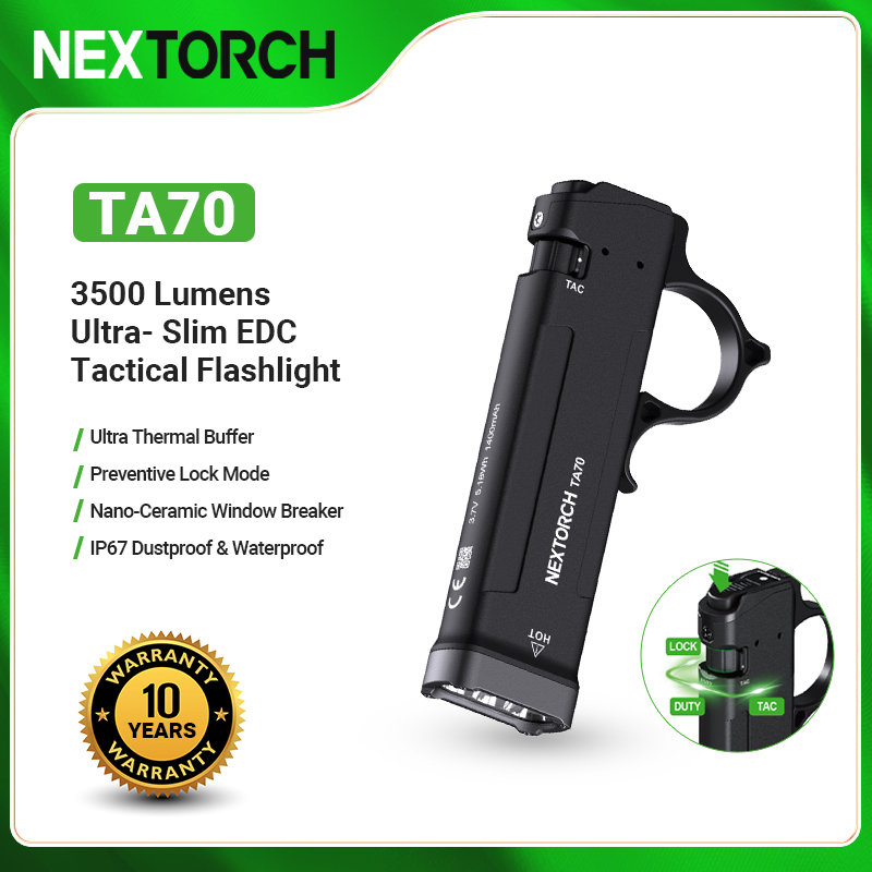 NEXTORCH TA70 3500 lumens Flat Flashlight Ultra-slim EDC Tactical Flashlight superbright Search Flashlight ราคา 3,478 บาท*ส่งฟรี