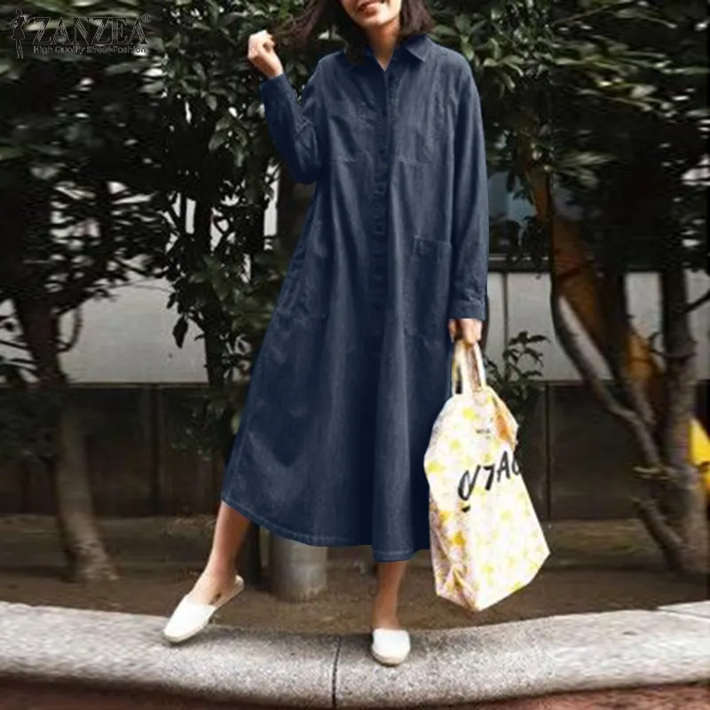 long sleeve denim dress plus size