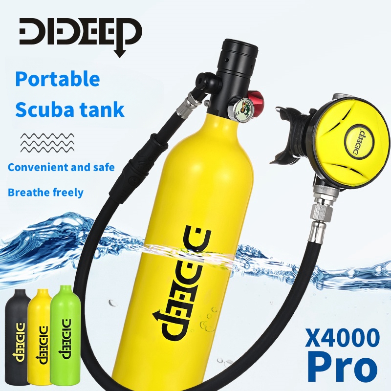 DIDEEP X4000Pro Scuba Tank 1L Capacity Mini Scuba Tank Support About 15-20 Minutes Underwater Breathing Portable Lung Tank Reusable for Emergency Rescue Underwater Exploration ราคา 6,738 บาท*ส่งฟรี